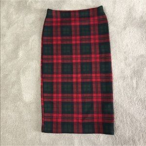 Topshop plaid midi skirt
